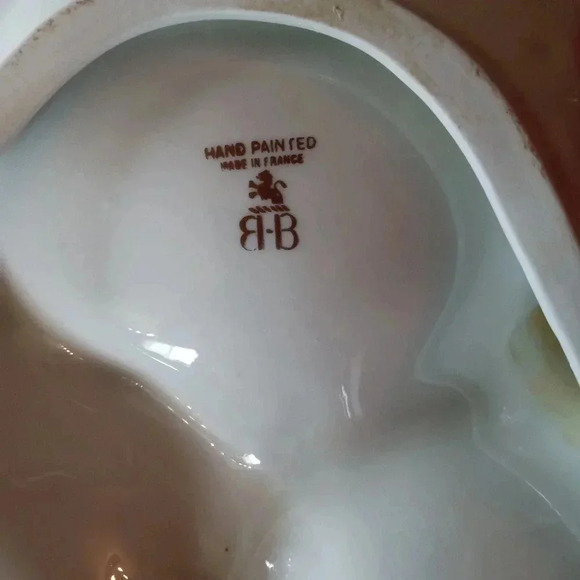 🇨🇵 Vintage Birks White Porcelain With Gold Handpainted Divided Serving Plate - Picture 6 of 7